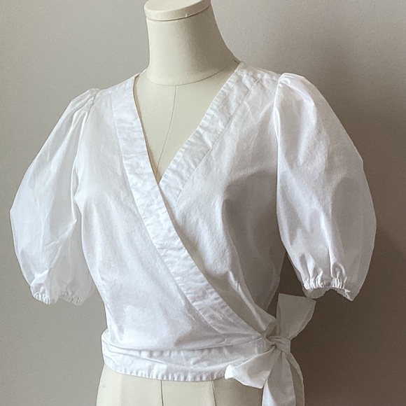 Banana Republic Poplin Puff Sleeve Crop Top - PM - Picture 5 of 6